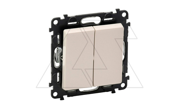 Valena Life - Выключатель двухклавишный, слоновая кость (инд. упаковка)