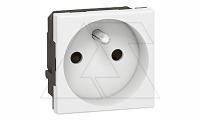 Mosaic - Розетка 2P+E, 2М, фр. стандарт, 4мм.кв, винт. зажимы, со шторками, белая