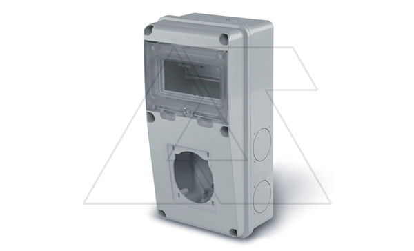 Щит комбинированный навесной, 6M + 70x87(84x106) + 4x 50x60(закрыты), 145x285x107mm, IK08, IP55 серия ENERBOX