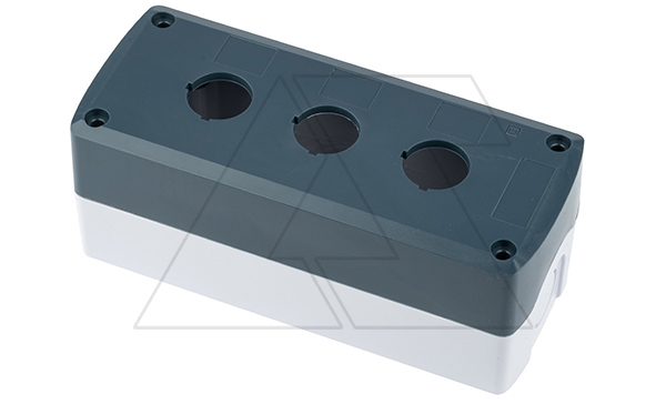 Корпус для поста кнопочного, пластик, серый/черный, 71x170x65,5mm, 3 места, IP65