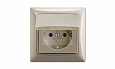 Basic 55 - Розетка 2P+E нем. стд. с крышкой и рамкой, IP 44 (шампань) от интернет-магазина amperkin.by