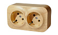 Quteo - Розетка 2x2P+E нем. стд. (дерево) от интернет-магазина amperkin.by
