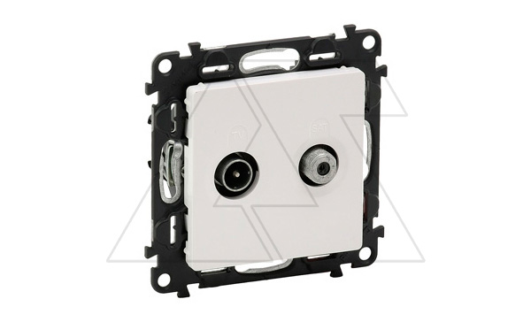 Valena Life - Розетка TV-SAT оконечная 10dB, 5-862MHz/950-2400MHz,белая (инд. упаковка)