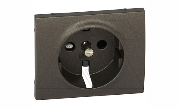 Galea Life - Обрамление для розетки 2Р+Е нем.стд. со шторками, Dark Bronze