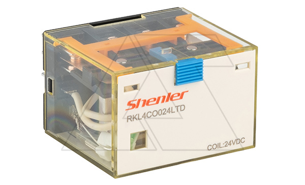 Реле RKL4CO024LTD 4CO, 10A, (250VAC/30VDC), 24VDC, мех. индикация, тест-кнопка с блокировкой, диод -A1/+A2, LED