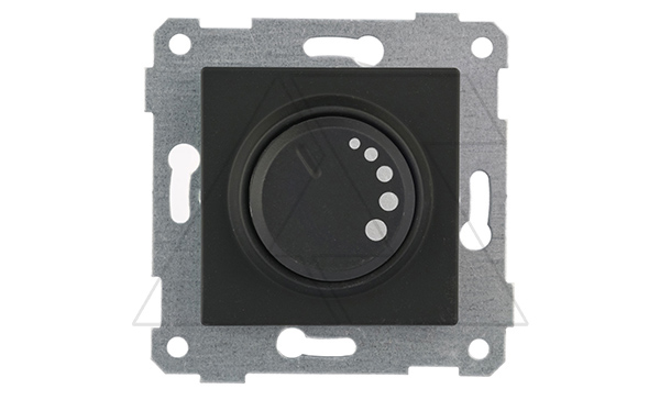 Rita - Светорегулятор (RL) с подсветкой, поворотный, 600 Вт, черный мат