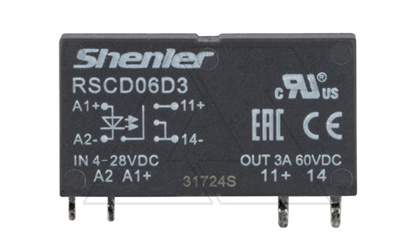 Реле интерфейсное полупроводниковое RSCD06D3, 1NO, 3A(60VDC), 4_28VDC, W=6.2mm