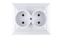 OPAL - Розетка 2x2P с рамкой, белый