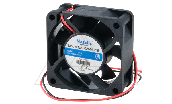 Вентилятор осевой NA, 60x60x25мм, 12VDC, 39,72м3/ч, 1,68Вт, 4000об/мин, 32дБА, подшипник качения