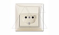 Basic 55 - Розетка 2P+E нем. стд. с крышкой и рамкой, IP 44 (шале-белый) от интернет-магазина amperkin.by
