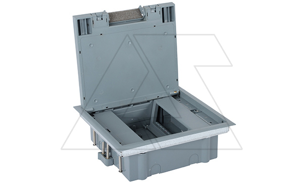 Напольная коробка 12M (2x6) вертикальный монтаж с крышкой под покрытие до 8mm