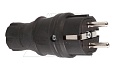Tena - Вилка 2P+E прямая IP44, черный от интернет-магазина amperkin.by