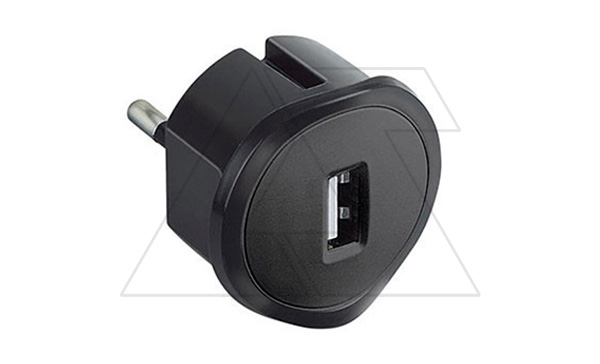 Компактное зарядное устройство USB Type A, 230V, 1,5А, 5 Вт, черный
