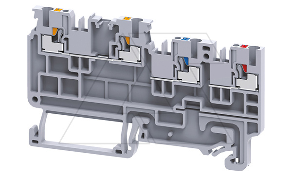 Клемма для 3-х проводного датчика CPST1.5/3 /3,5x79,8mm, push-in, 4 присоед., 1,5(max 2,5)mm2, 13,5A, 250V, серая