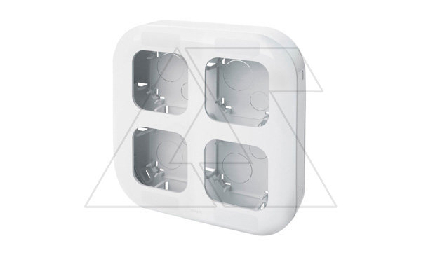 Quteo - Блок установочный 4 поста, накладной монтаж, белый