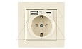 Rita - Розетка 2P+E, USB Type A, USB Type С, 2,4A (однопостовой монтаж в комплекте с рамкой), сл. кость от интернет-магазина amperkin.by