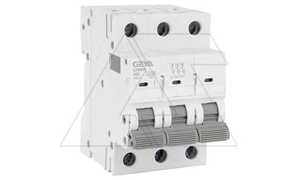 Авт. выключатель GYM9H-3P-20D, 3P, 20A, хар-ка D, 10kA, 3M