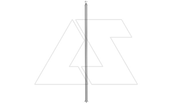 Колонна Snap-On 3,9m для потолка до 5,1m, 1 секция, корпус и крышка из алюминия, цвет алюминий