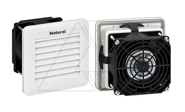 Вентилятор с фильтром SFF сдвижной 14Вт, 24м3/ч, 230VAC, габариты 106x106x51мм, вырез 92x92мм, IP54, RAL7035