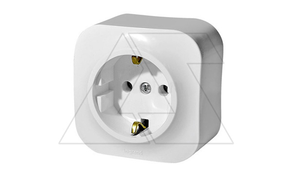 Quteo - Розетка 2P+E,накладной монтаж, винт. зажимы, белая