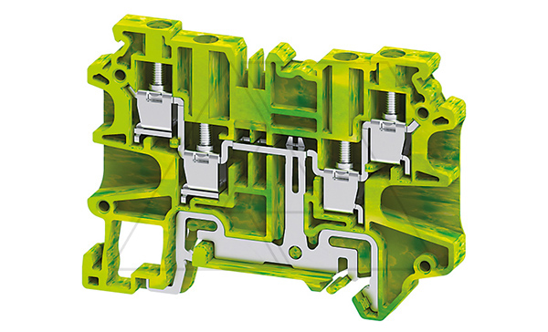 Клемма защитного проводника CYG4/4 /6x69,7mm, винтовая, 4 присоед., 4(max 6)mm2, желто-зеленая