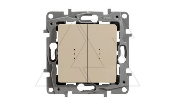 Etika - Переключатель на 2 направления двухклавишный с подсветкой (сл.кость)