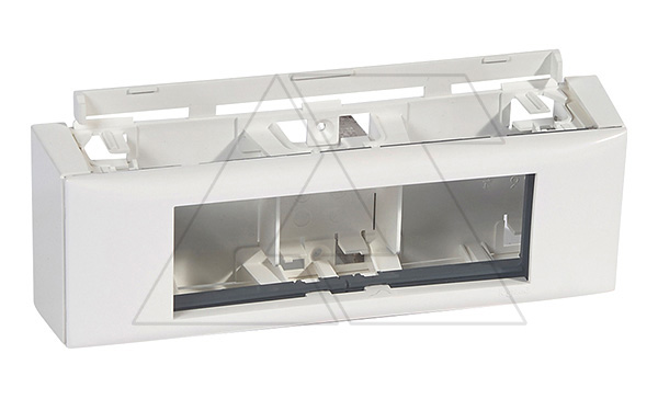 Mosaic - Накладная коробка с рамкой 6М, белая, гориз. монтаж с 031703/9