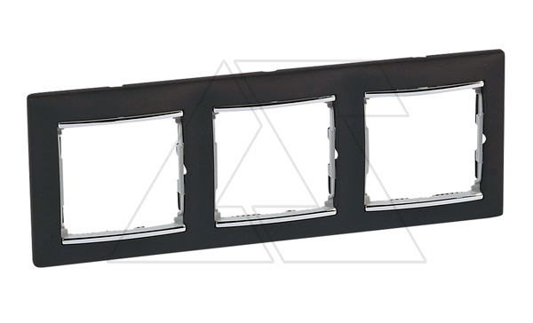 Valena - Рамка 3 поста верт/гориз, ноктюрн/серебро