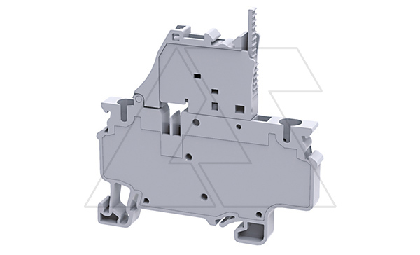 Клемма с держателем предохранителя CXF4L110-240V /6x65,4mm, пружинная, 2 присоед., 4(max 6)mm2, 10A, 1000V, LED 110-240V, серая