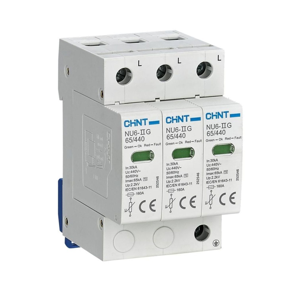 УЗИП NU6-IIG 3P In=25кА Im=65кА Uc=440B (класс II)