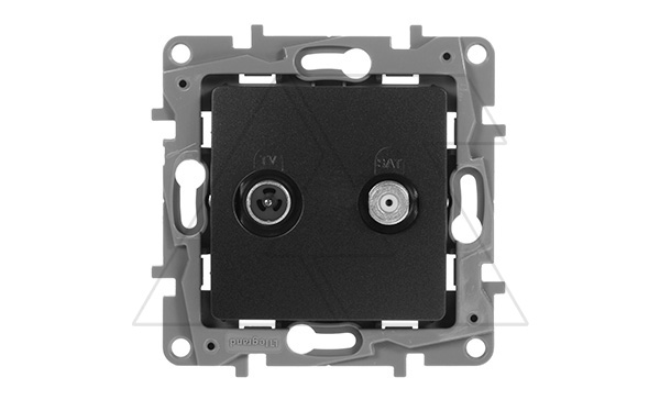 Etika - Розетка TV-SAT двухкабельная 5-862MHz/950-2400MHz. (антрацит)