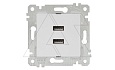 Rita - Розетка 2xUSB Type A, белый от интернет-магазина amperkin.by