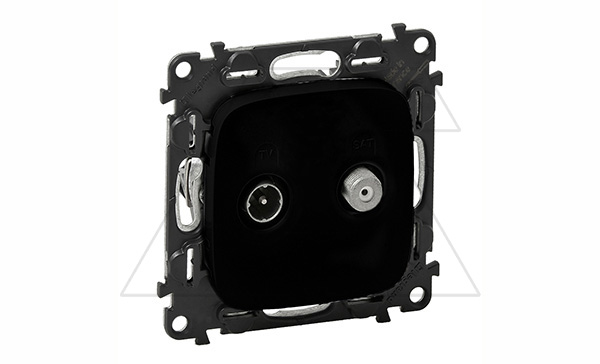 Valena Allure - Розетка TV-SAT двухкабельная 5-862MHz/950-2400MHz, антрацит (инд. упаковка)