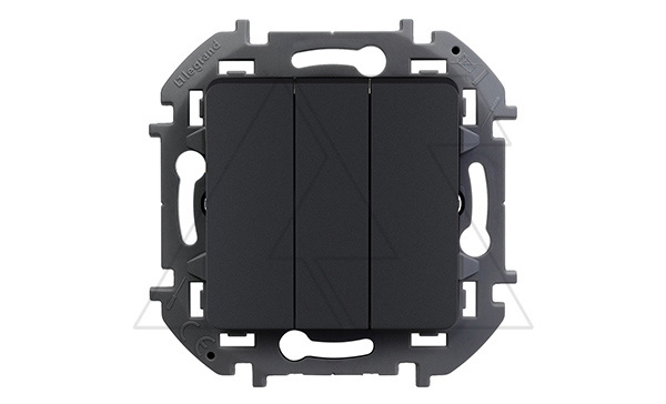 Inspiria - Выключатель трехклавишный (антрацит)