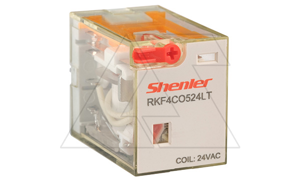 Реле RKF4CO524LT, 4CO, 6A(250VAC/30VDC), 24VAC, мех. индикация, тест-кнопка с блокировкой, LED
