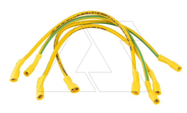 Набор выравнивания потенциалов (4мм2, 225мм, желто-зеленые, 4шт)