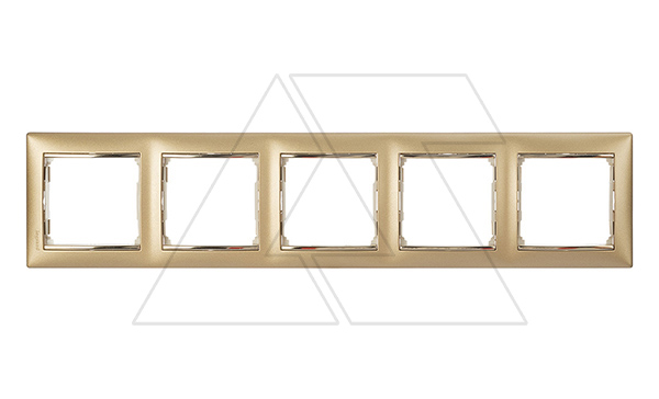 Valena - Рамка 5 постов верт/гориз, матовое золото