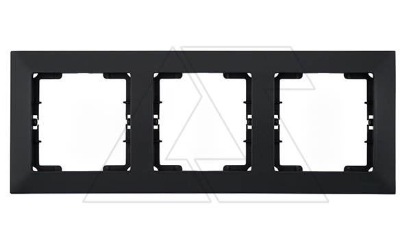 Candela - Рамка 3 поста, к механизмам серии 21, горизонтальный монтаж, черный мат