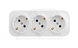 Quteo - Розетка тройная 3x2P+E, накладной монтаж, защ. шторки, винт. зажимы, со смещением контактов 45°, белая от интернет-магазина amperkin.by