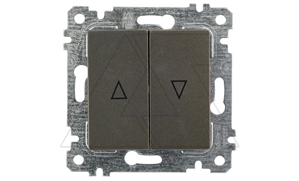 Rita - Выключатель для управления рольставнями, пруж. зажимы, дымчатый