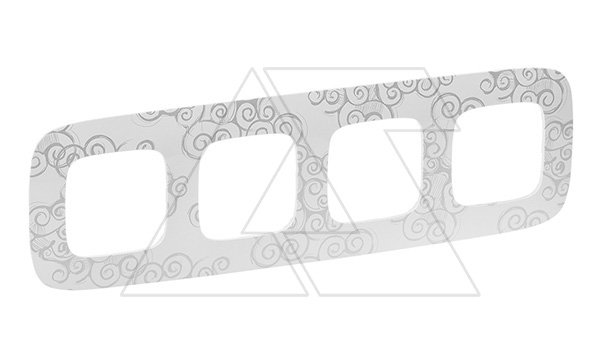 Valena Allure - Рамка 4 поста верт/гориз, нарцисс хром