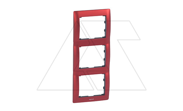 Galea Life - Рамка Metallic на 3 поста вертикальная, Magic Red