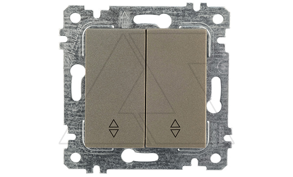 Rita - Переключатель на два направления двухклавишный, пруж. зажимы, антрацит