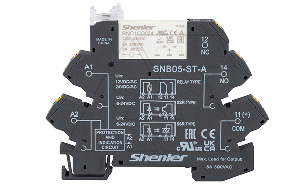 Реле интерфейсное RNC1CO024 с колодкой SNB05-ST-A, push-in, 1CO, 6A(250VAC), 24VAC/DC, LED, W=6.2mm