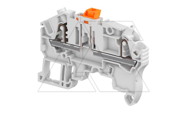 Клемма ZK2.5-S/5,2 пружинный зажим, с ножевым размыкателем, 20A, 630В, серый