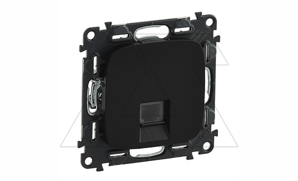 Valena Allure - Розетка телеф. 1хRJ 11 4 конт., антрацит (инд. упаковка)