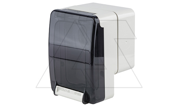 Розетка накладная SCHUKO 2P+E 16A/250V, со шторками, с поворотным механизмом, M95(95x95mm), IP66, серия PROTECTA