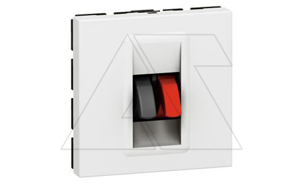 Mosaic - Розетка акустическая без винтовые клемы до 4мм.кв, 2М, винт.зажимы, белый