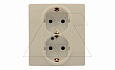 Etika - Розетка 2x2P+E нем. стд. (сл.кость), (снят с производства) от интернет-магазина amperkin.by