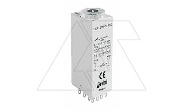Реле времени T-R4E-2014-23-5024, 4CO, 6A(230VAC), 24VAC, 1s_100h, 1 функция (E), монтаж в цоколь GZM4, GZT4, GZMB4, IP40